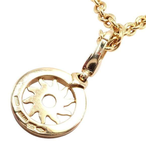 Authentic! Bvlgari Bulgari 18k Yellow Gold 19.5" Tondo Sun Pendant Necklace - Picture 11 of 12